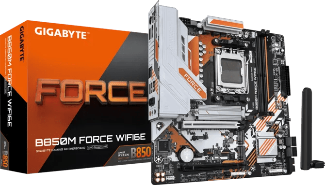 Gigabyte B850M FORCE WF6E DDR5 AM5 M-ATX Motherboard Black - AHW Store