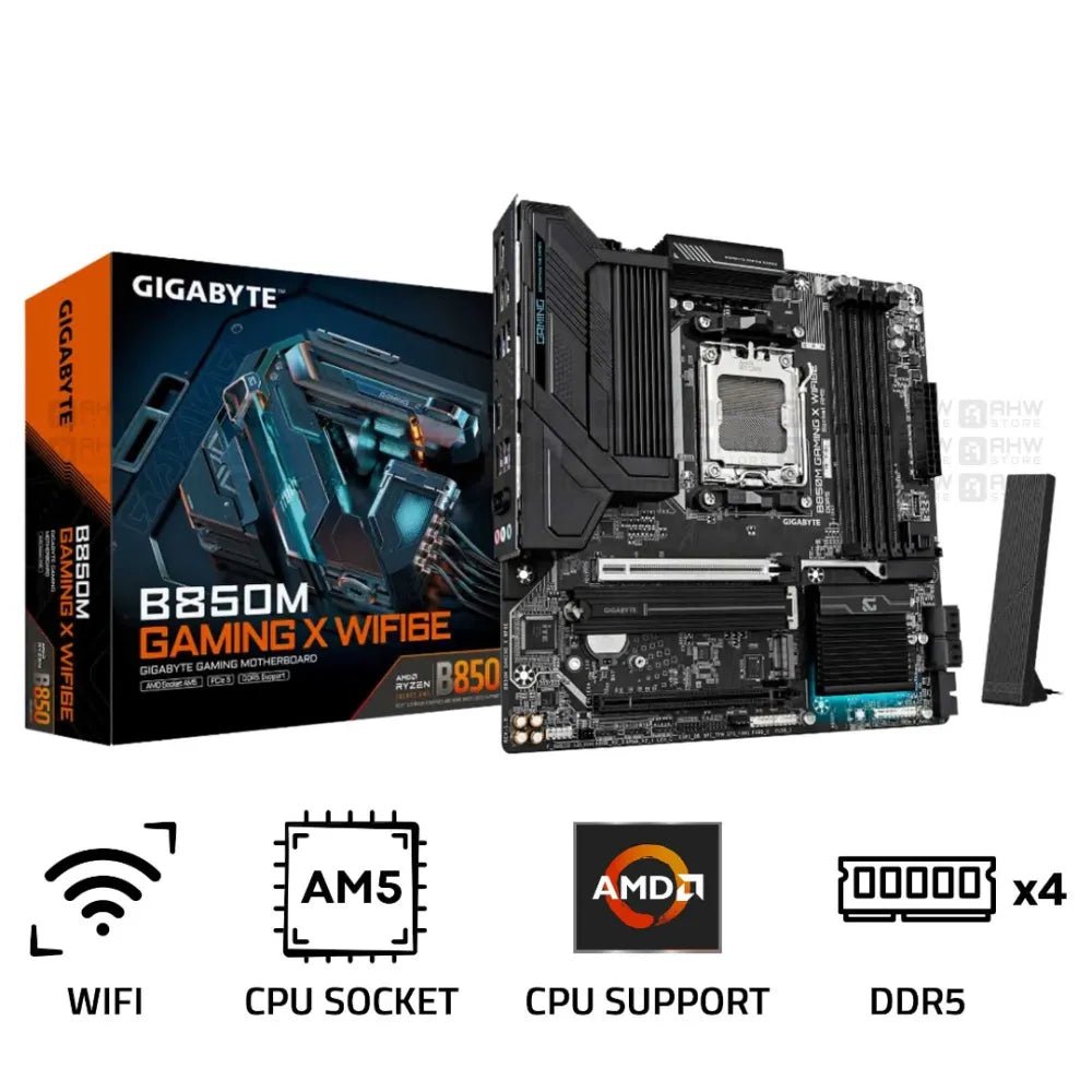 Gigabyte B850M GAMING X WIFI6E DDR5 AM5 M-ATX Motherboard Black - AHW Store