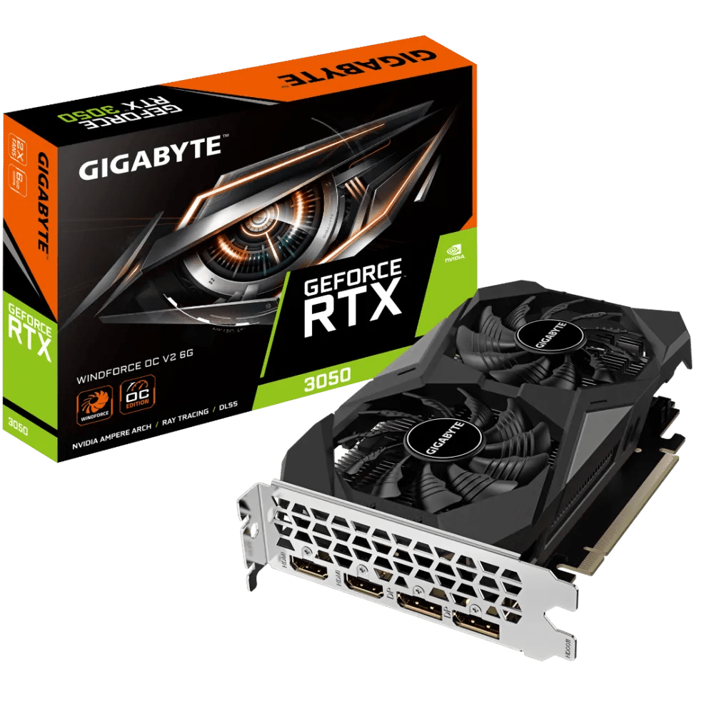 Gigabyte GeForce RTX 3050 WINDFORCE OC V2 6GB GDDR6 Graphics Card Black - AHW Store