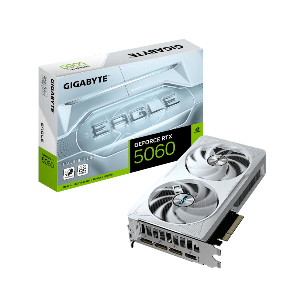 Gigabyte GeForce RTX 5060 EAGLE OC ICE 8G GDDR7 Graphics Card White - AHW Store