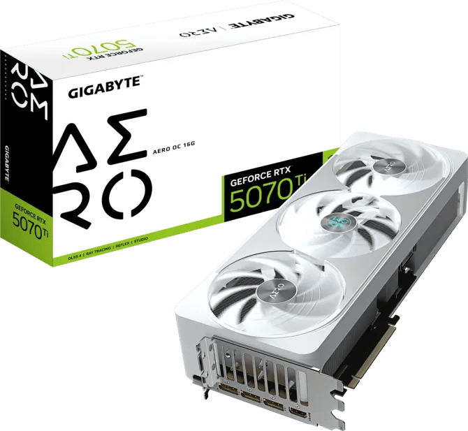 Gigabyte GeForce RTX 5070 Ti AERO OC 16G GDDR7 Graphics Card White - AHW Store