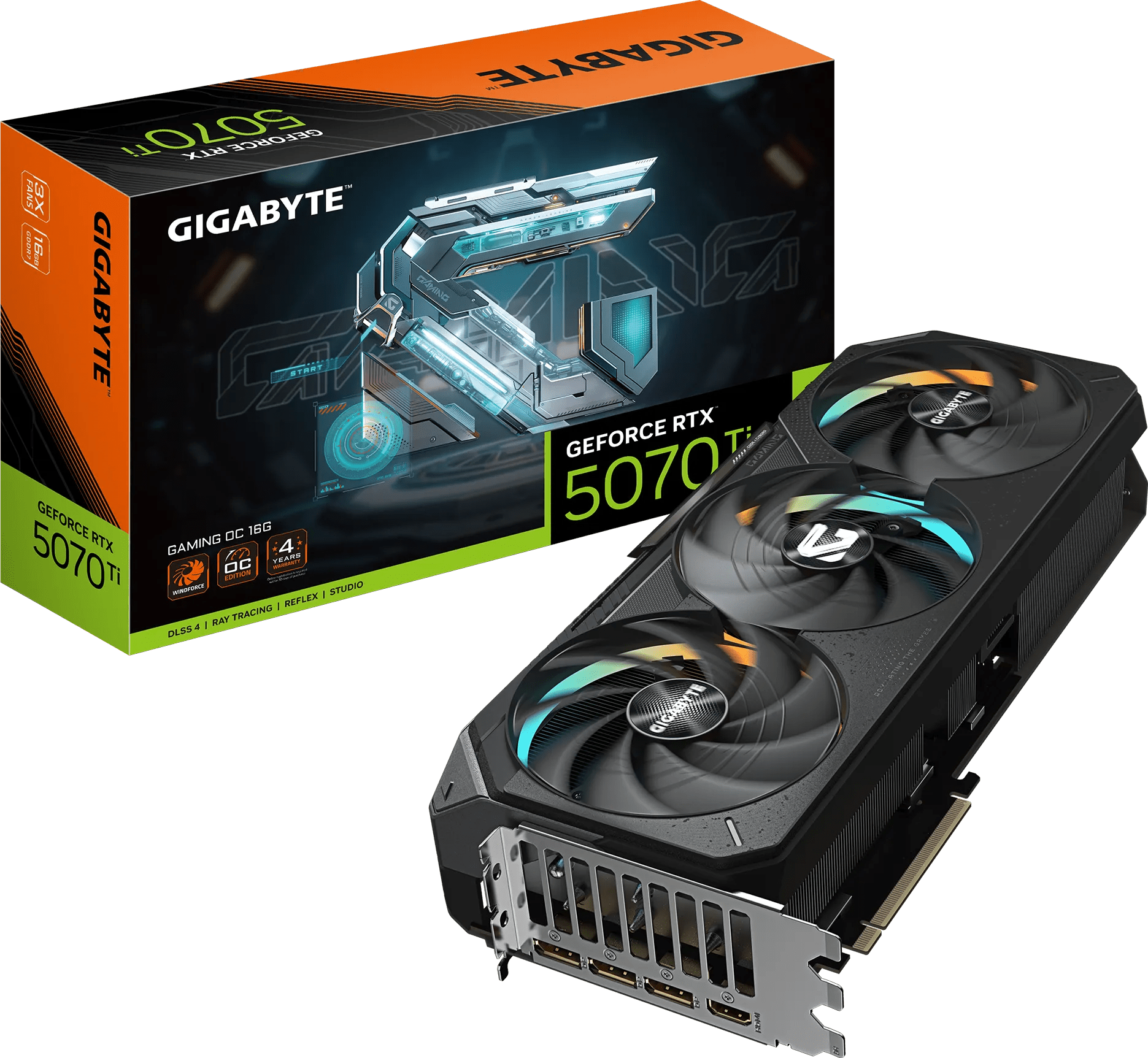 Gigabyte GeForce RTX 5070TI GAMING OC 16G GDDR7 Graphics Card Black - AHW Store