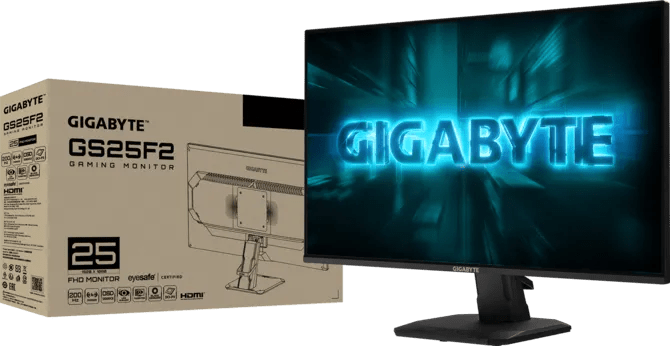 Gigabyte GS25F2A IPS Gaming Monitor 24.5 Inch FHD 240Hz 1ms Black - AHW Store