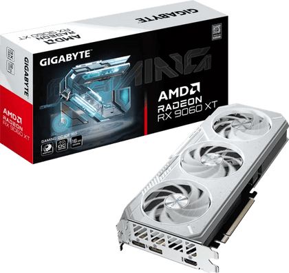 GIGABYTE Radeon RX 9060 XT GAMING OC ICE 16GB GDDR7 Graphics Card White - AHW Store