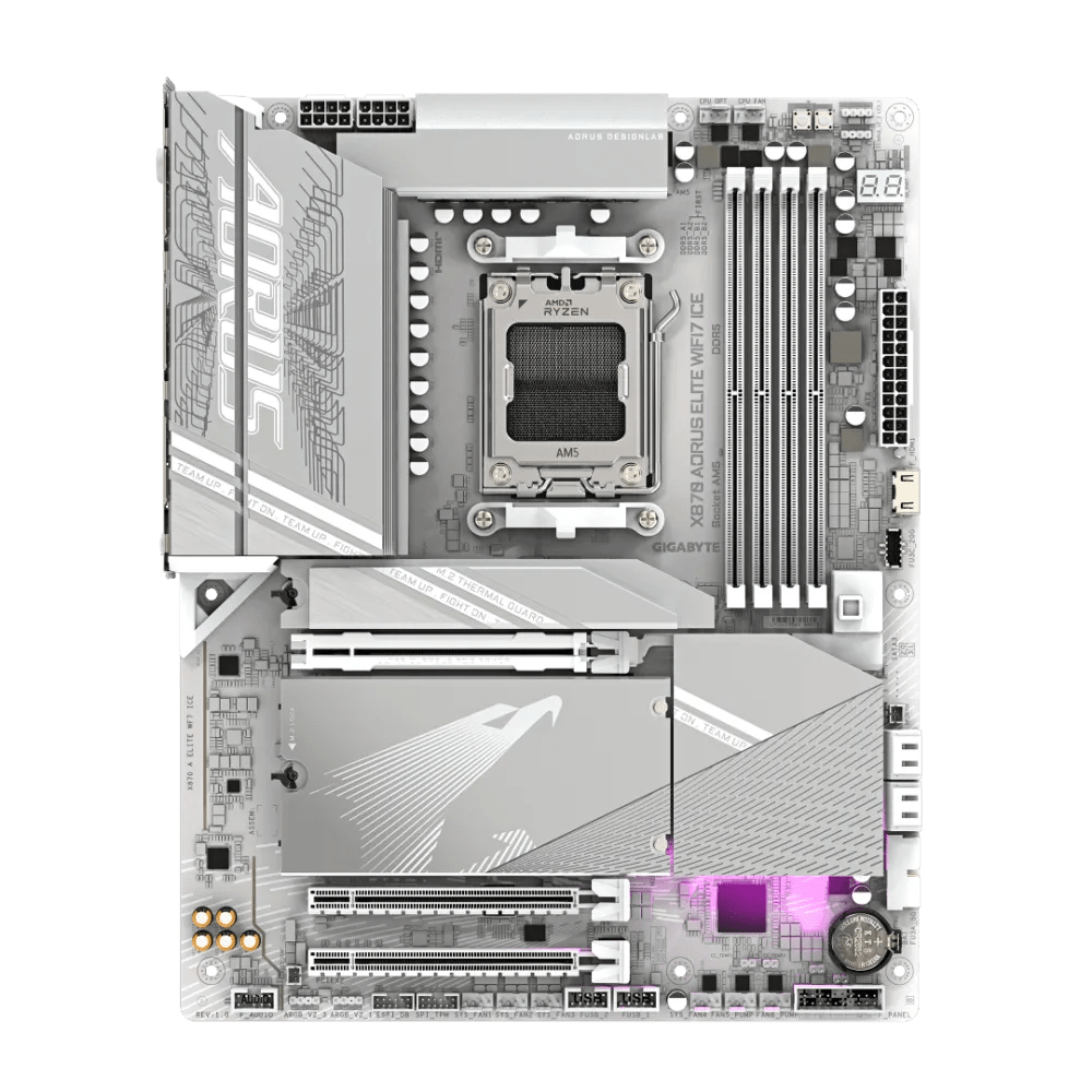 Gigabyte X870 AORUS ELITE WIFI7 ICE DDR5 AM5 ATX Motherboard White - AHW Store