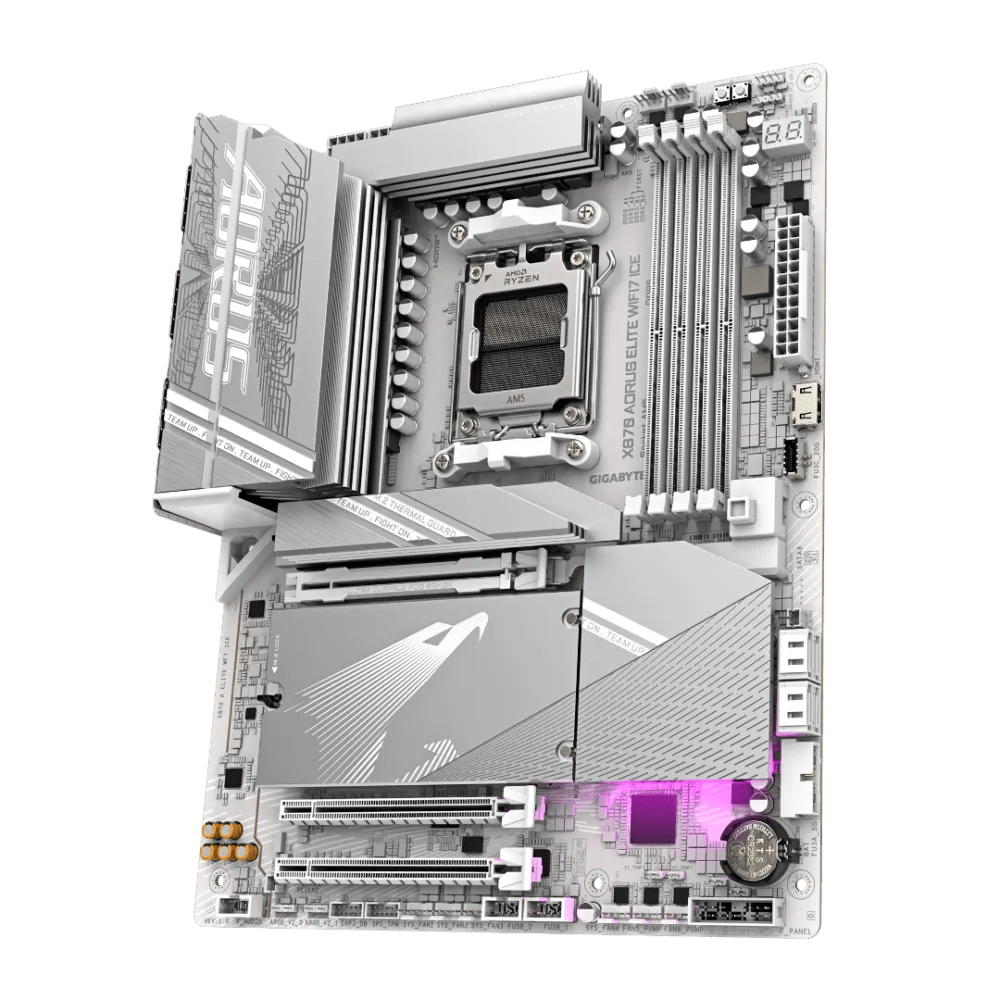 Gigabyte X870 AORUS ELITE WIFI7 ICE DDR5 AM5 ATX Motherboard White - AHW Store