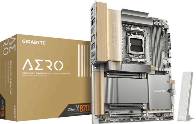 Gigabyte X870E AERO X3D Light Wood DDR5 AM5 M-ATX Motherboard - AHW Store