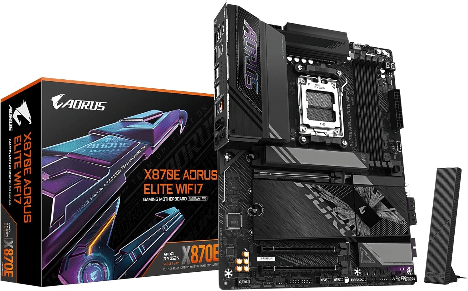 Gigabyte X870E AORUS ELITE WIFI7 DDR5 AM5 ATX Motherboard Black - AHW Store