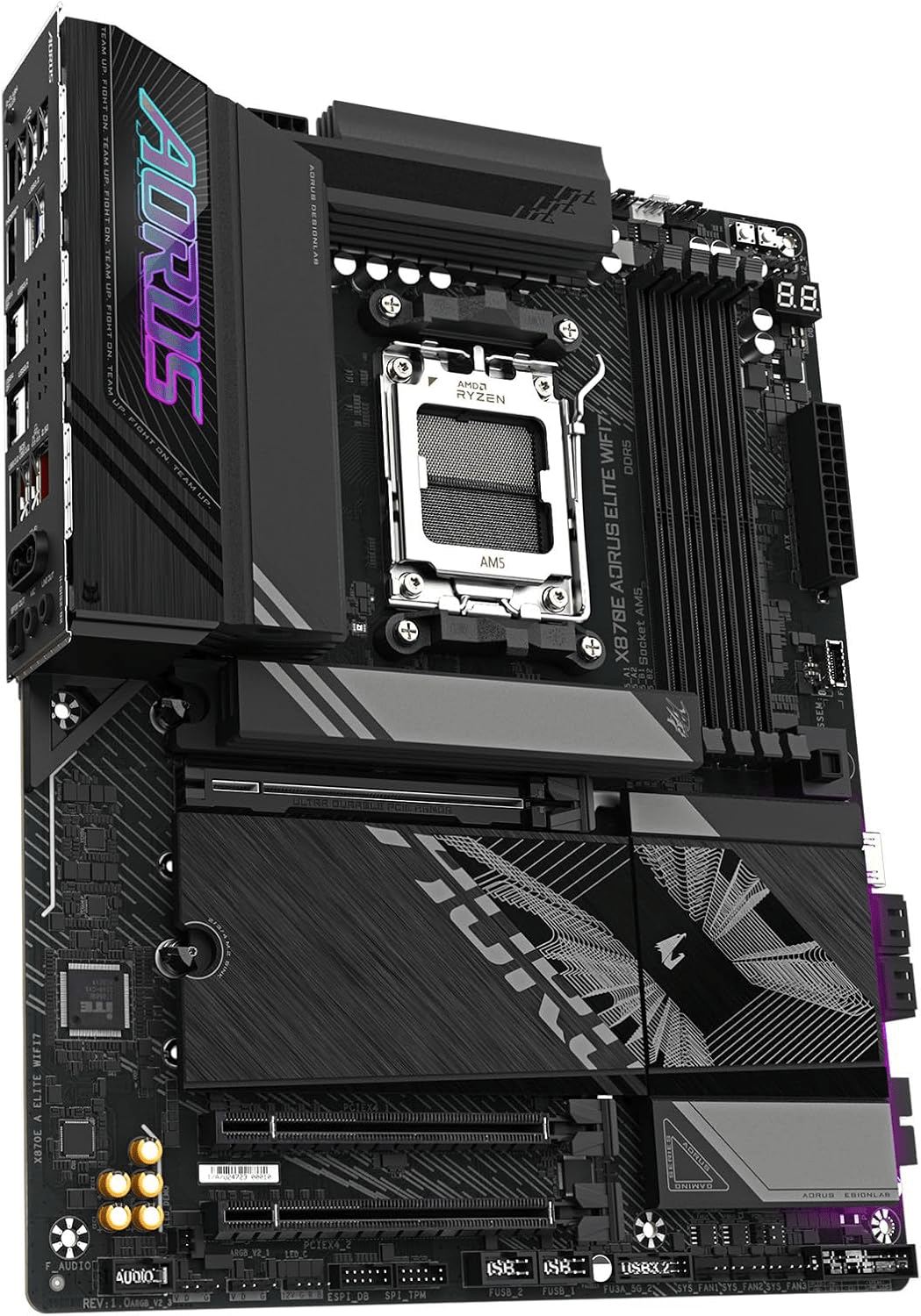 Gigabyte X870E AORUS ELITE WIFI7 DDR5 AM5 ATX Motherboard Black - AHW Store