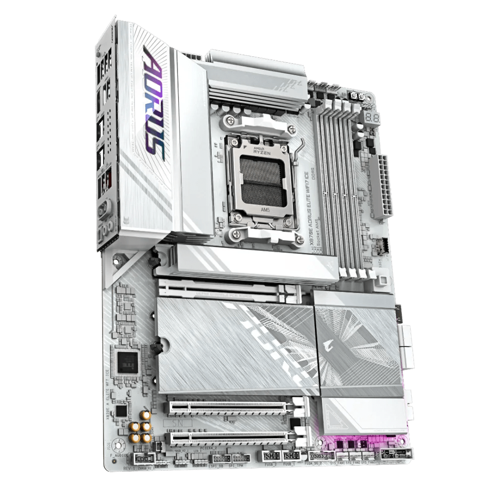 Gigabyte X870E AORUS ELITE WIFI7 ICE DDR5 AM5 ATX Motherboard White - AHW Store