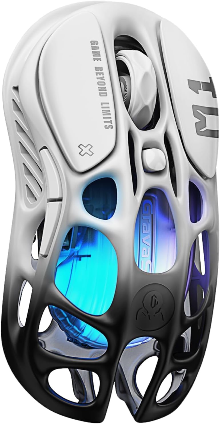 GravaStar Mercury M1 Pro Wireless Gaming Mouse, Lightweight Magnesium Alloy, 26,000 DPI, PAW3395DM S - AHW Store