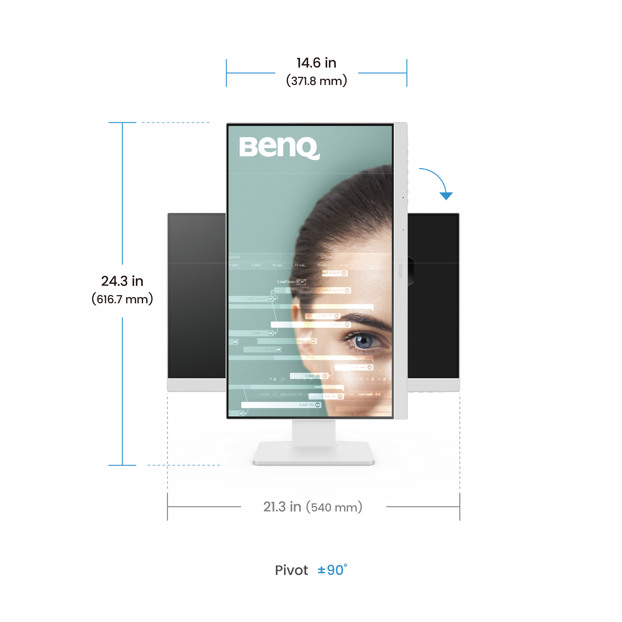 BenQ GW2486TC Office Monitor 24 Inch IPS FHD 100Hz 5ms USB C Charger White