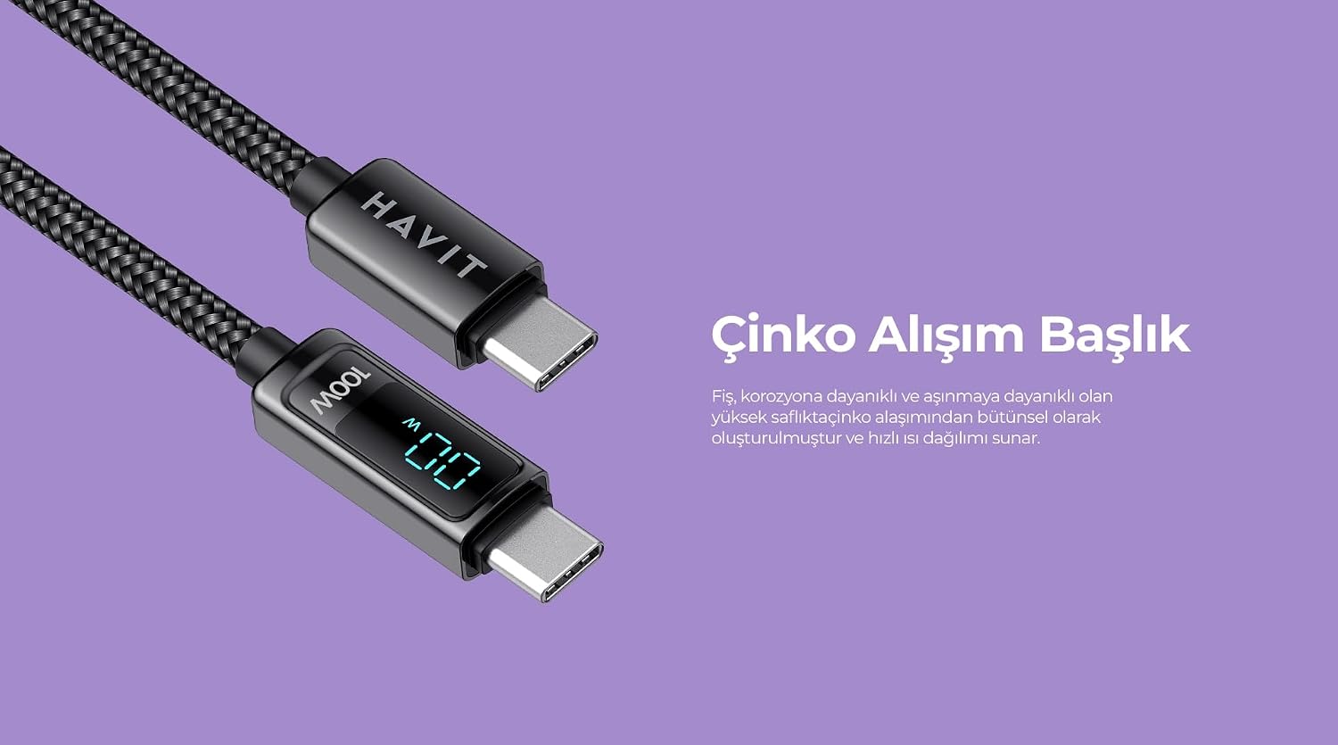 HAVIT CB6247 USB-C to USB-C 100W PD Cable 2M - AHW Store