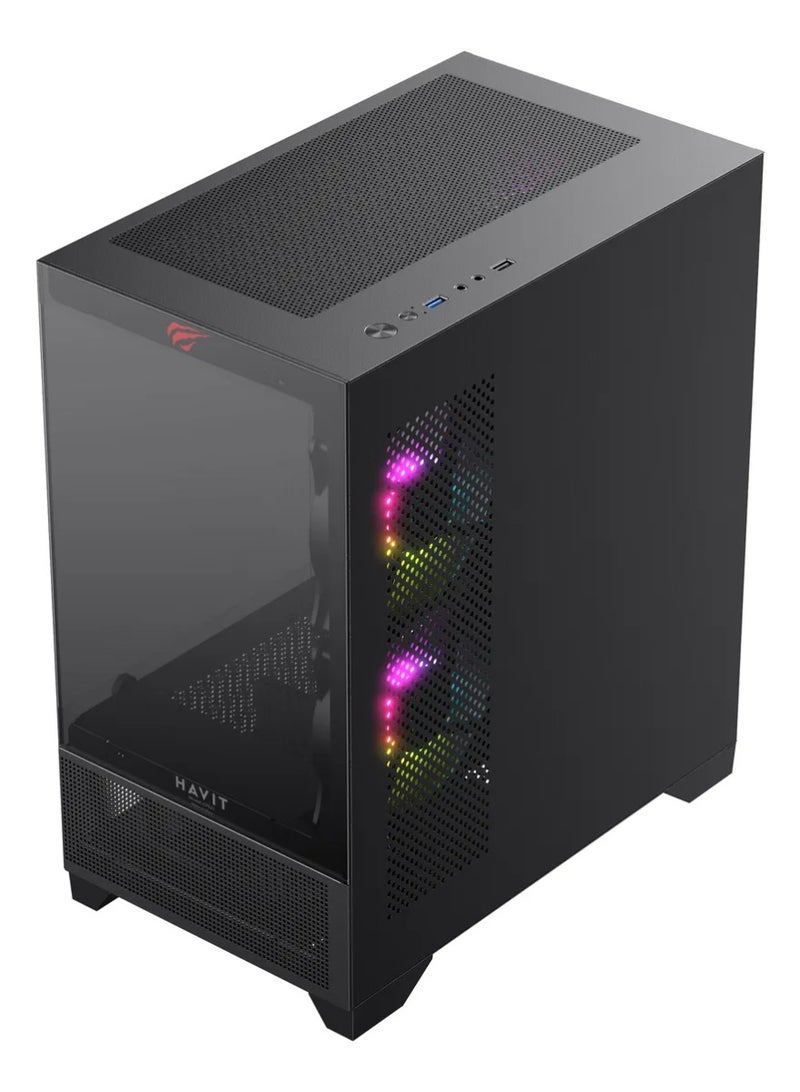 Havit CF923 RGB Gaming PC Case Mid Tower Tempered Glass - AHW Store