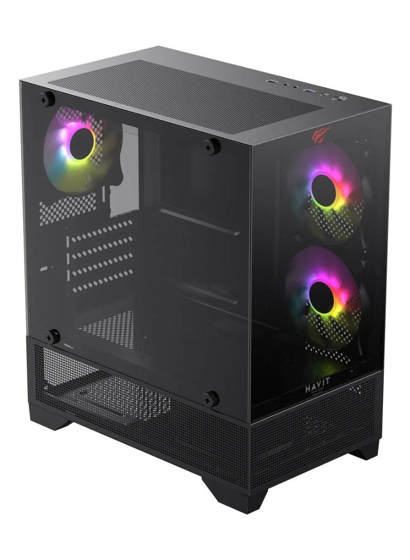 Havit CF923 RGB Gaming PC Case Mid Tower Tempered Glass - AHW Store