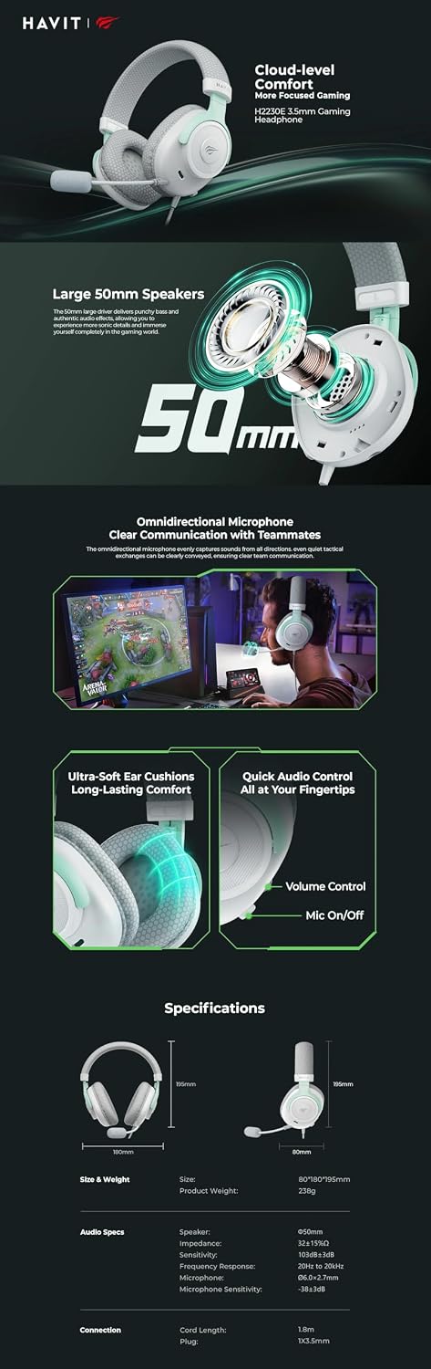 Havit Gamenote H2230E Wired Gaming Headset - AHW Store