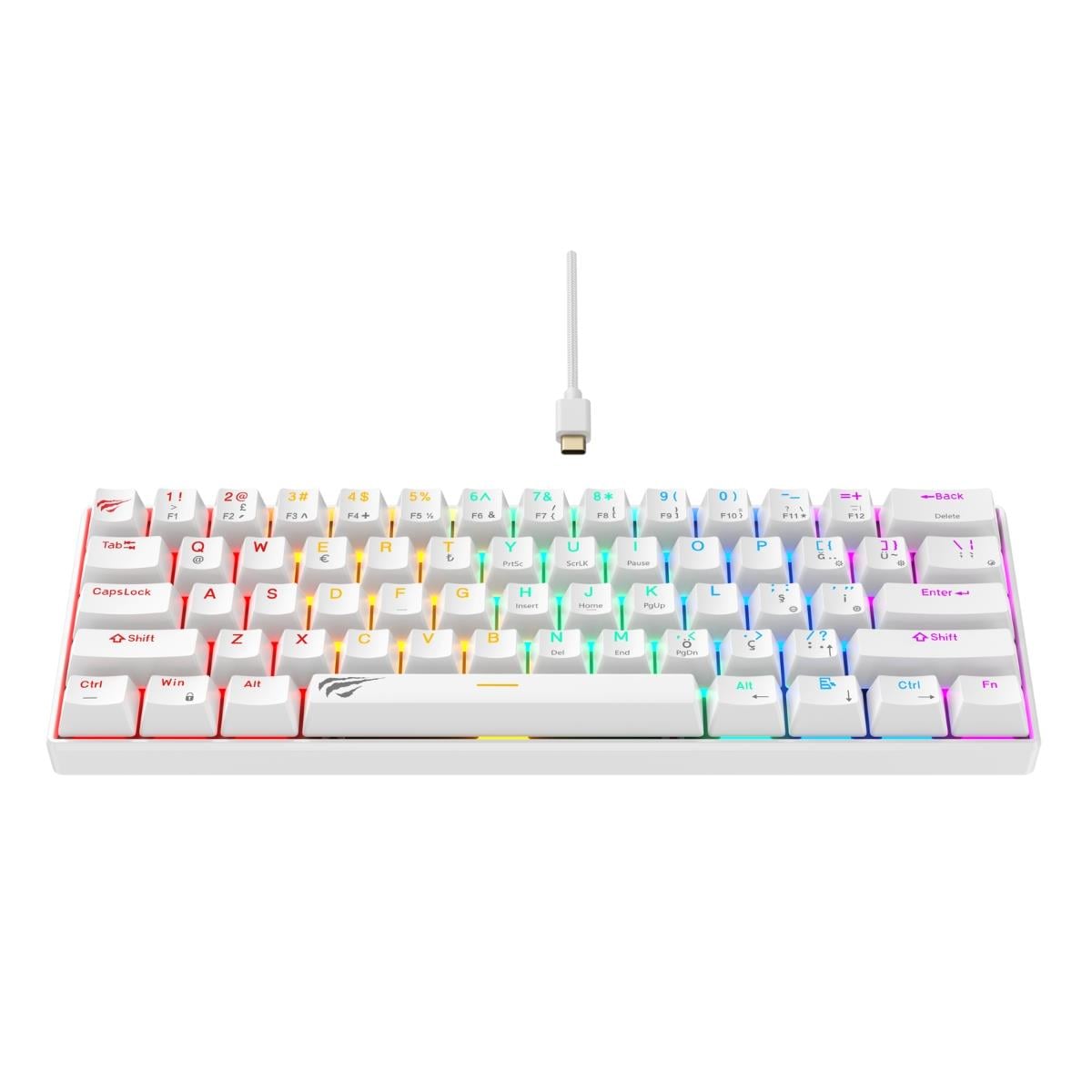 Havit KB903L Mechanical Gaming Keyboard, RGB Backlit, White - AHW Store