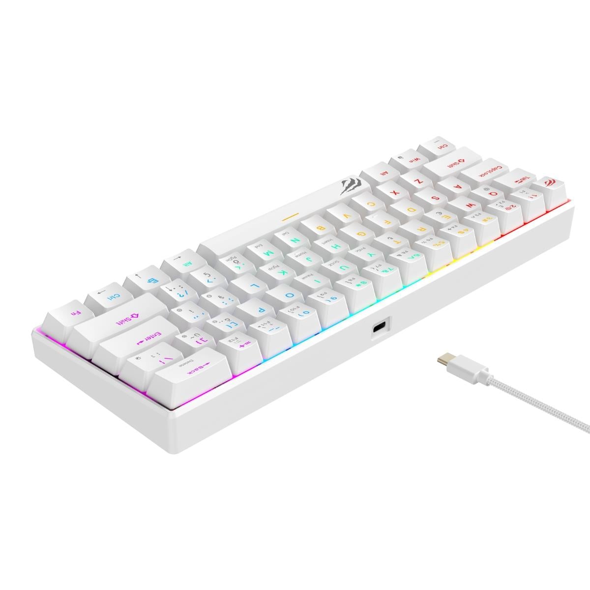 Havit KB903L Mechanical Gaming Keyboard, RGB Backlit, White - AHW Store