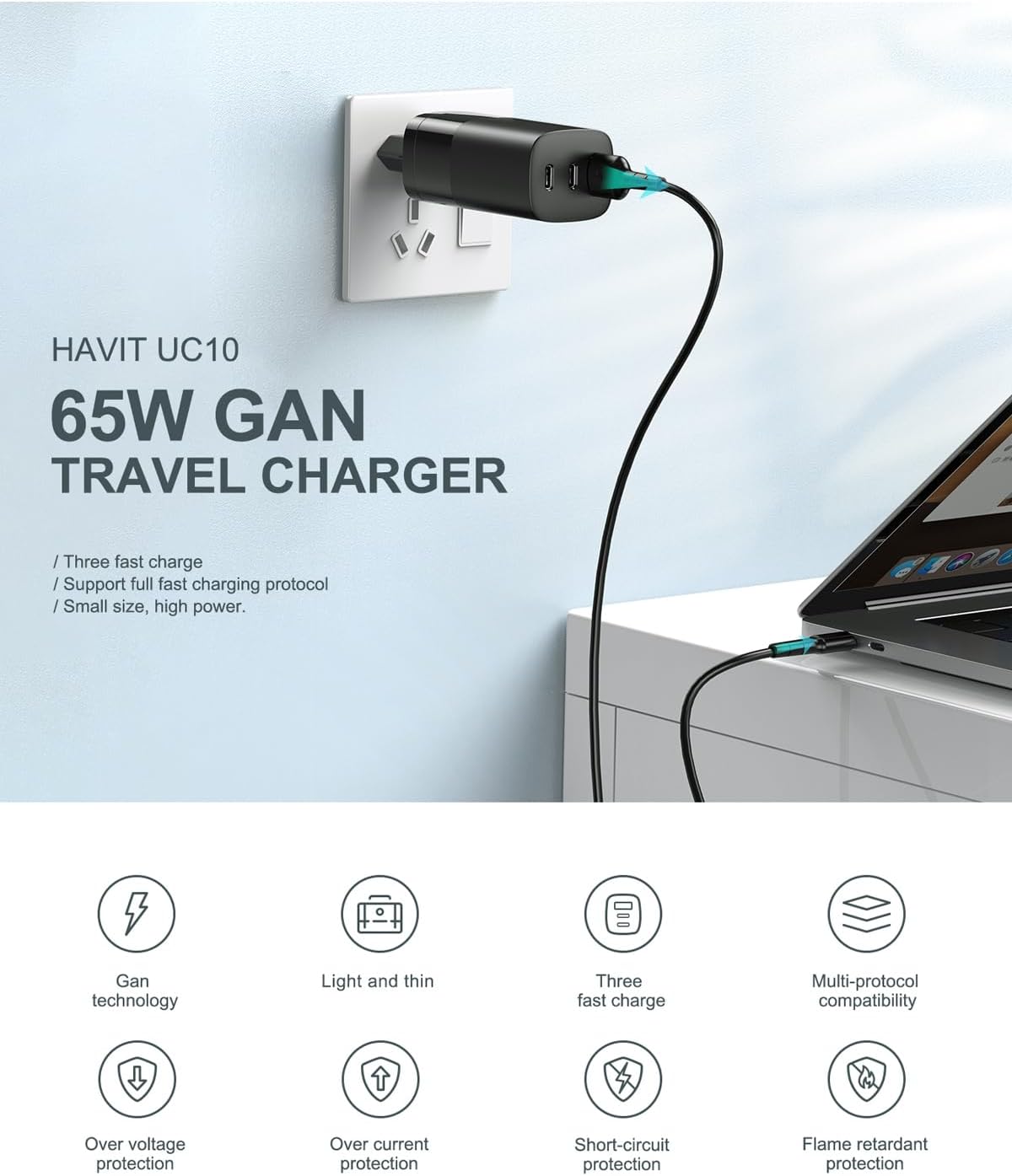 Havit UC10 65W GaN Fast Charger - AHW Store