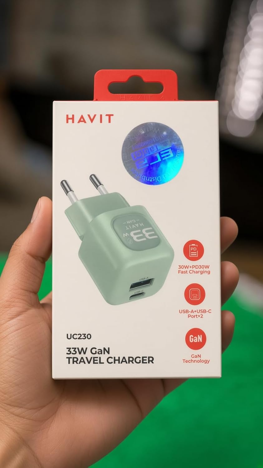 Havit UC230 33W GaN Dual Port USB-C Charger - AHW Store