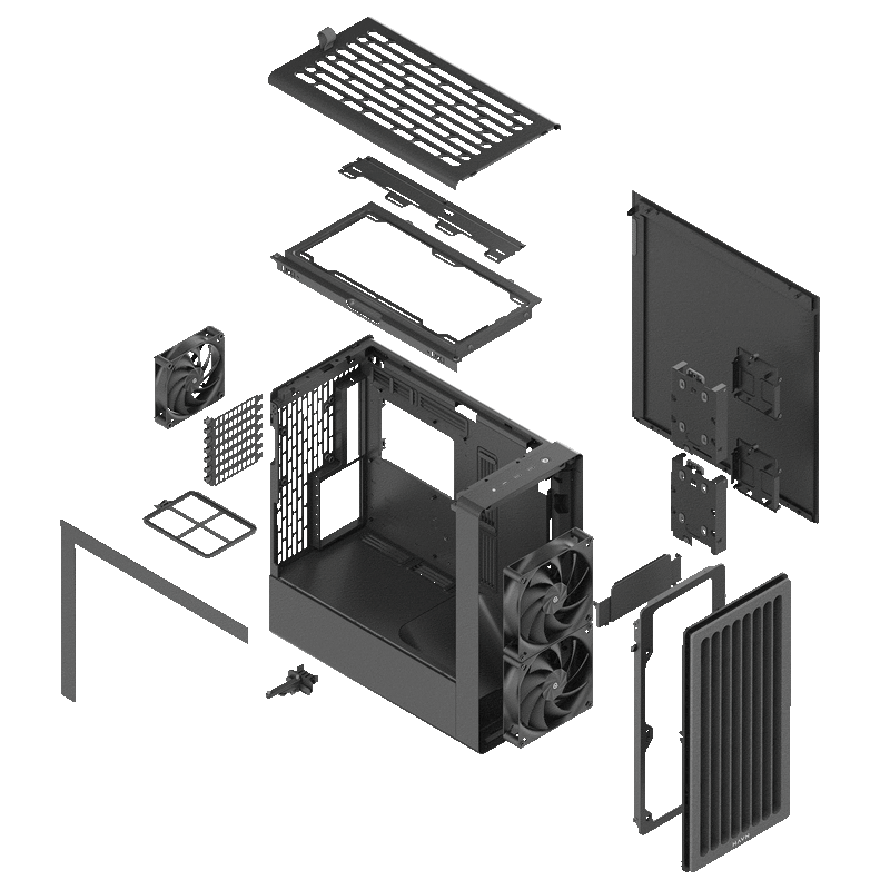 HAVN BF 360 Flow 3 Fan Mid Tower Case Black