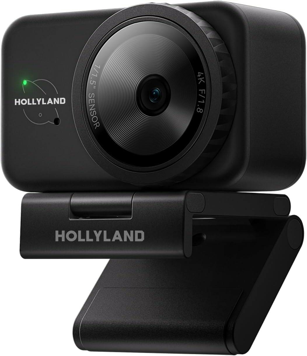 Hollyland Lyra Webcam: UHD 4K Webcam for PC & Mac, 1/1.5 Inch Sensor, Autoframing, PDAF, HDR - Ideal for Live Streaming, Video Calls & Gaming - Compatible with Zoom, Teams, Twitch and Much More - AHW Store