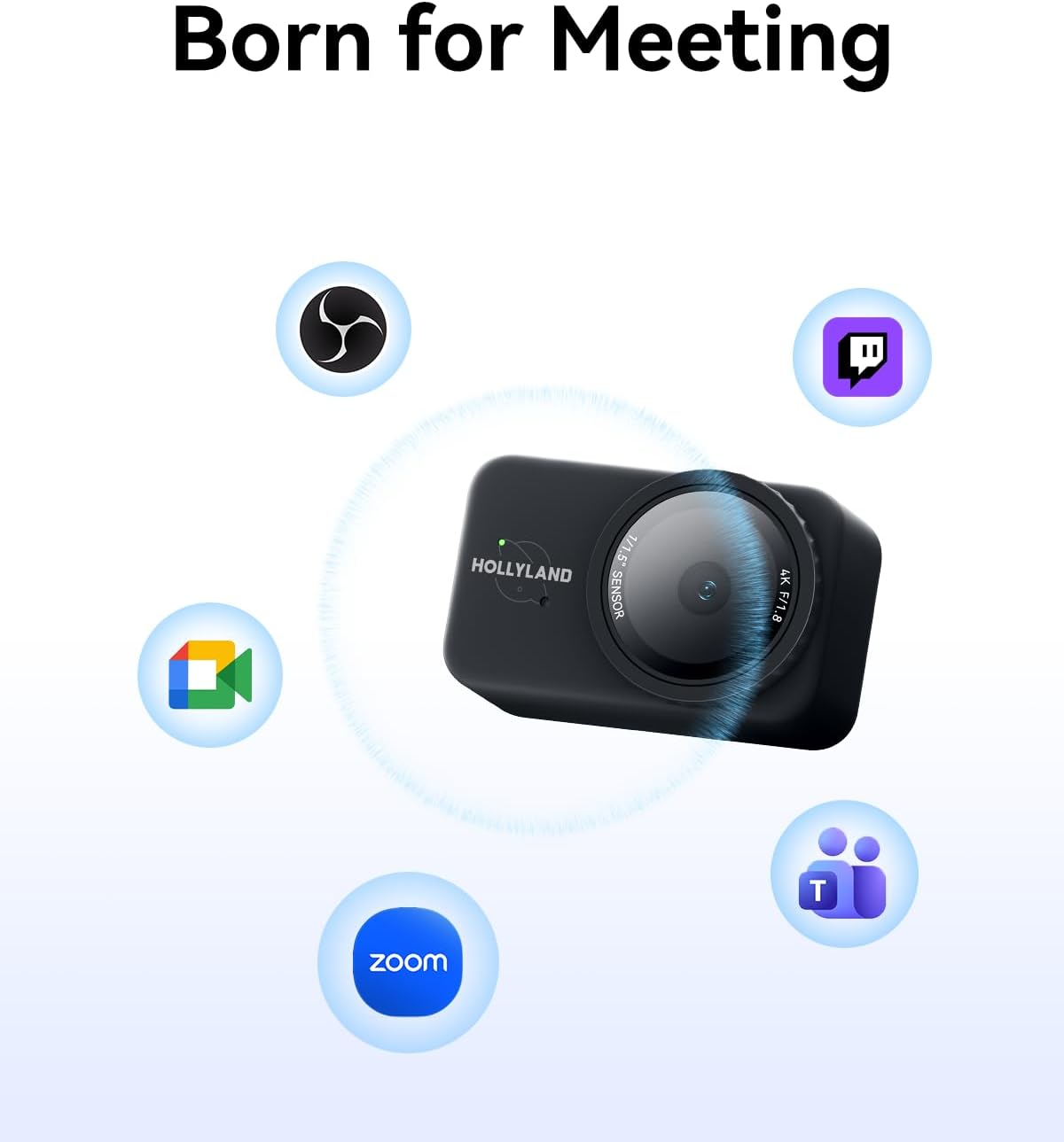 Hollyland Lyra Webcam: UHD 4K Webcam for PC & Mac, 1/1.5 Inch Sensor, Autoframing, PDAF, HDR - Ideal for Live Streaming, Video Calls & Gaming - Compatible with Zoom, Teams, Twitch and Much More - AHW Store