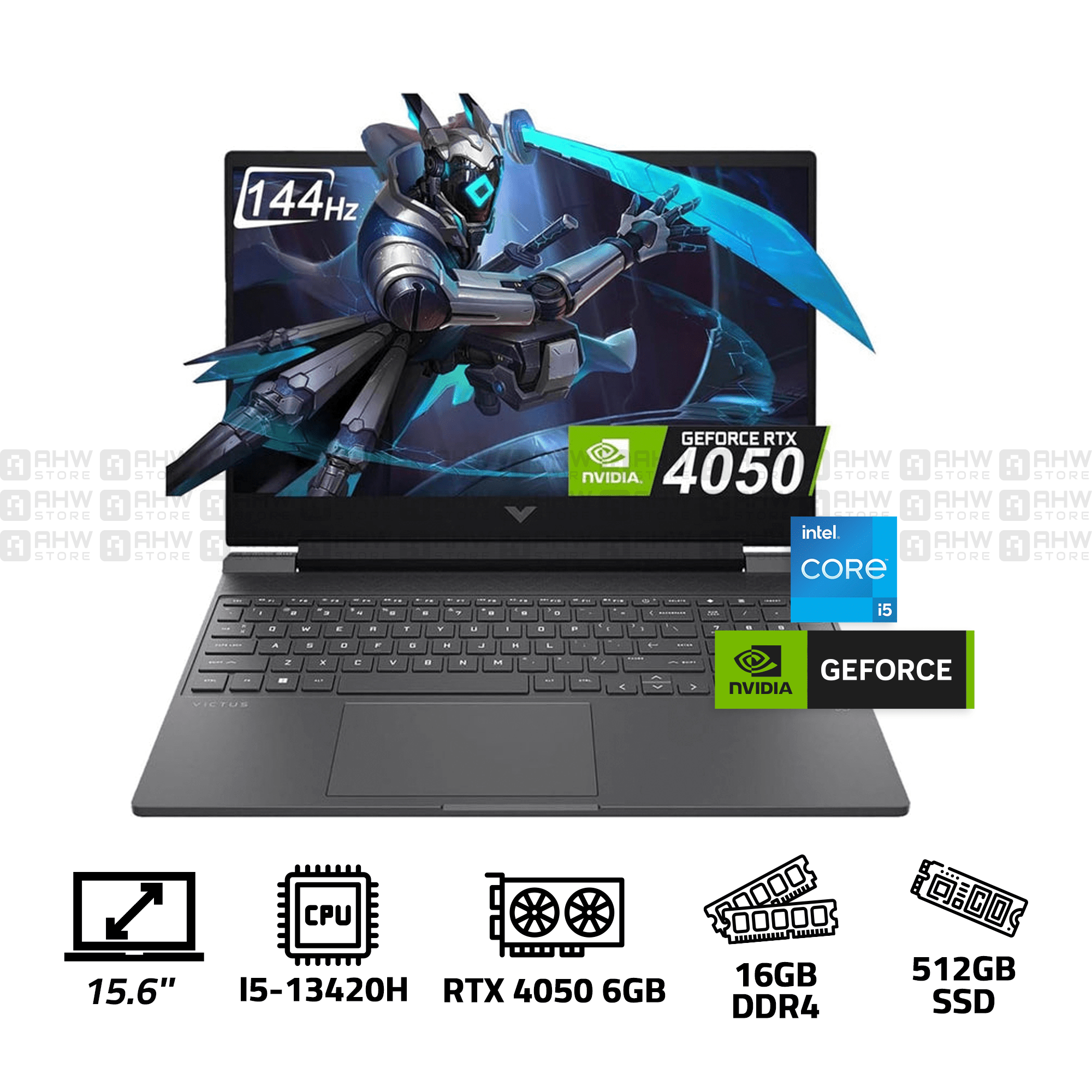 HP 15 - CORE I5 - 13420H - 16G DDRR4 - 512SSD - VGA 6G RTX 4050 - 15.6 - 144HZ - WIN 11 - MICA SILVER - AHW Store