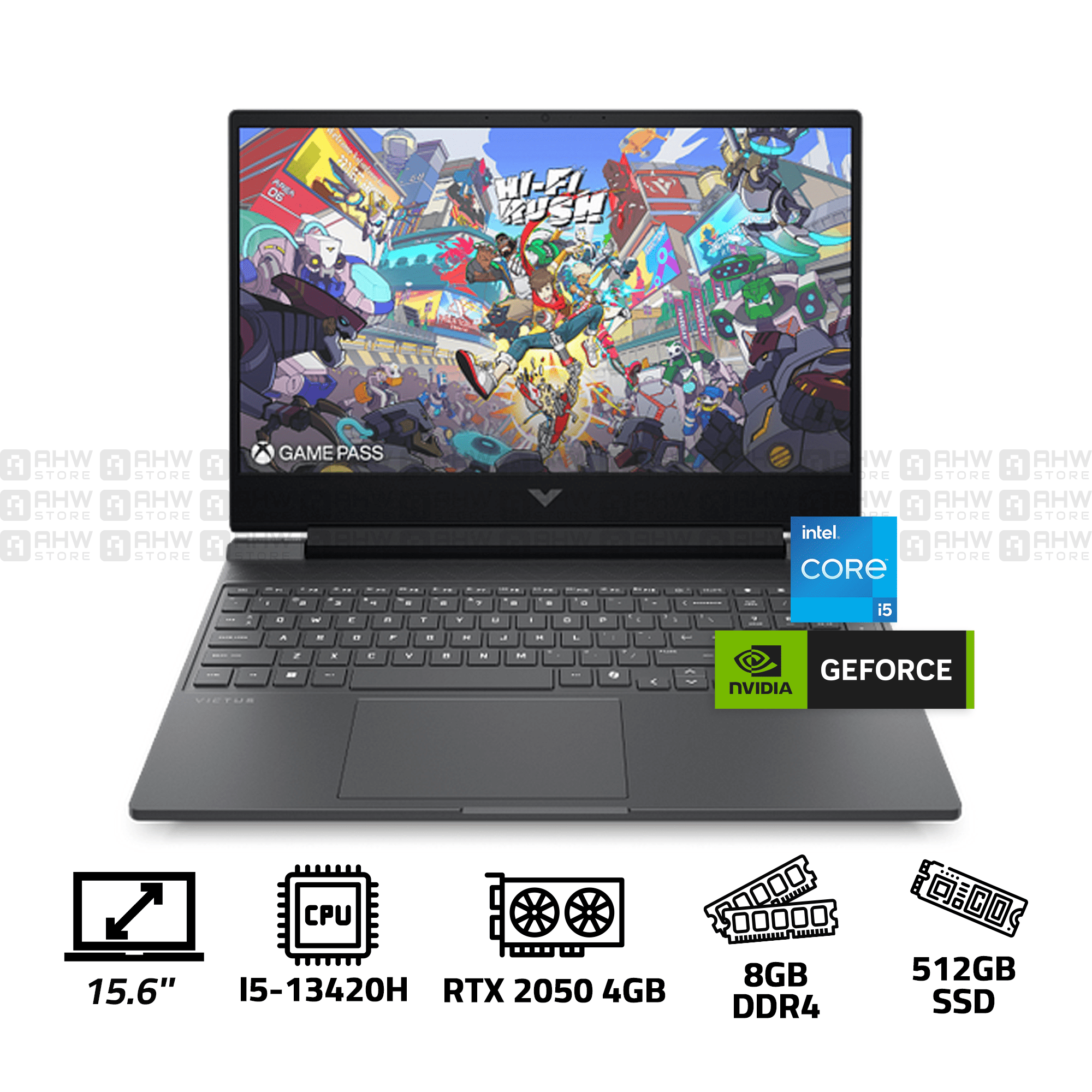 HP 15 - CORE I5 - 13420H - 8G DDRR4 - 512SSD - VGA 4G RTX 2050 - 15.6 - 144HZ - SILVER (FA2025) - AHW Store