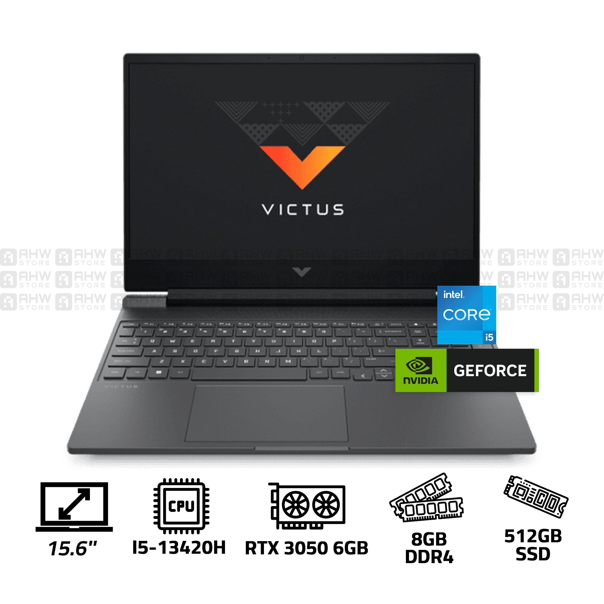 HP 15 - CORE I5 - 13420H - 8G DDRR4 - 512SSD - VGA 6g RTX 3050 - 15.6 - 144HZ - SILVER - 4 CELL 70 WH BATTERY - AHW Store