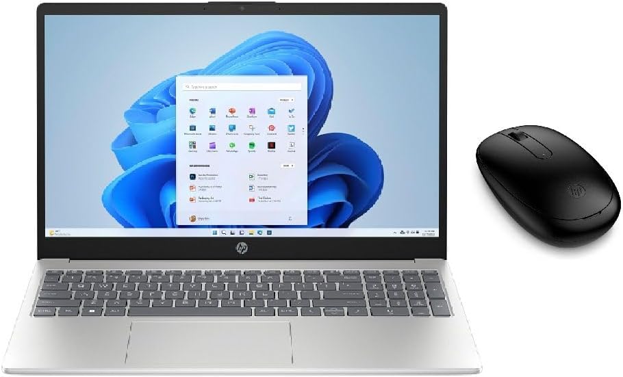 HP Laptop AI 15 - fd2001ne Core Ultra 7 255U 16GB RAM 1TB SSD Intel Graphics 15.6" FHD Windows 11 Silver 3Y Warranty + Free HP 240 BT Mouse & Game Pass 3M - AHW Store
