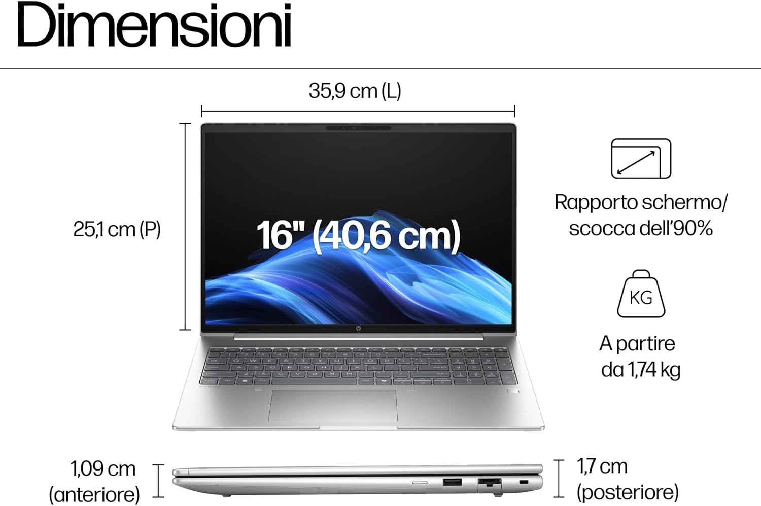 HP ProBook 460 G11 Ultra 7 155U 16GB 512GB Intel Graphics 16" FHD Pike Silver - AHW Store