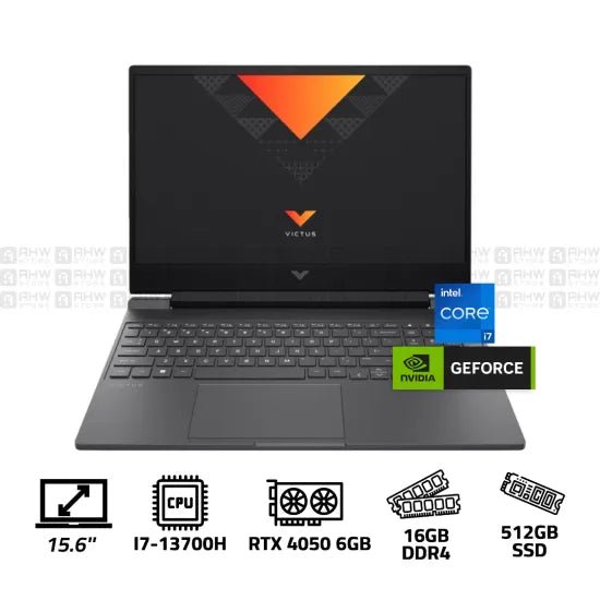 HP VICTUS 15 FA1097 Laptop Core I7 - 13700H 16GB DDR4 512GB SSD RTX 4050 6GB 15.6" FHD 144Hz Silver - AHW Store
