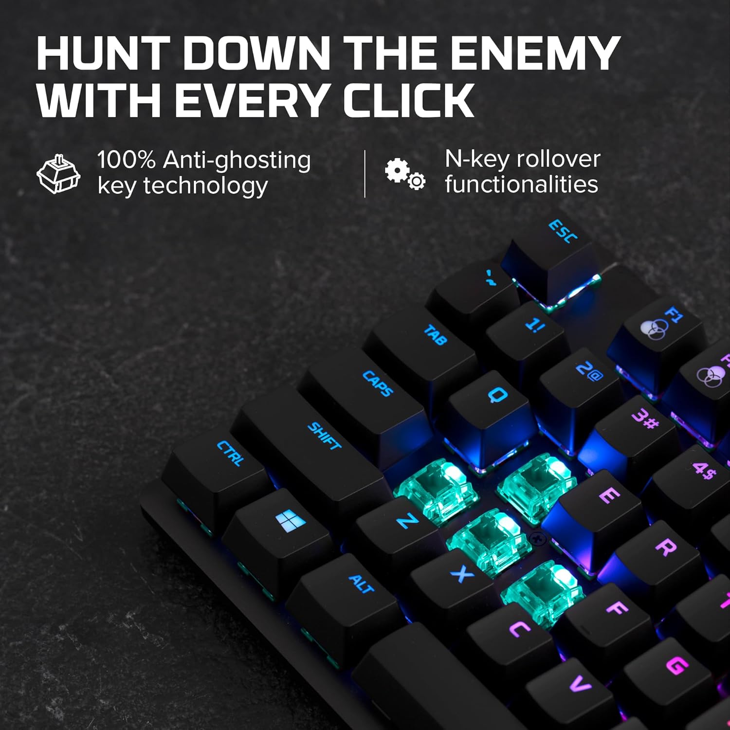HyperX Alloy Origins Core – RGB Gaming Mechanical Keyboard, Tenkeyless, Aqua, (QWERTY – US Layout) - AHW Store