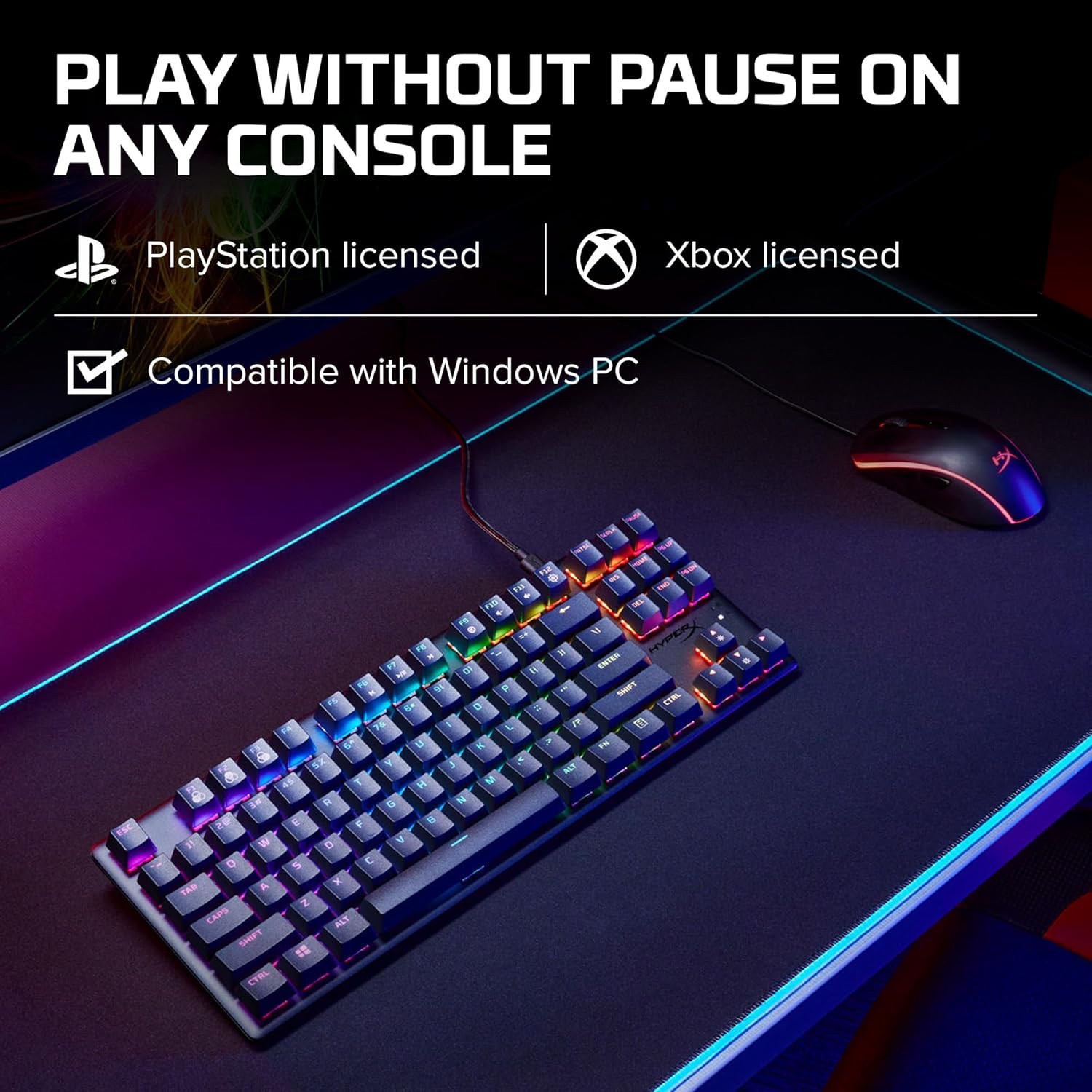 HyperX Alloy Origins Core – RGB Gaming Mechanical Keyboard, Tenkeyless, Aqua, (QWERTY – US Layout) - AHW Store