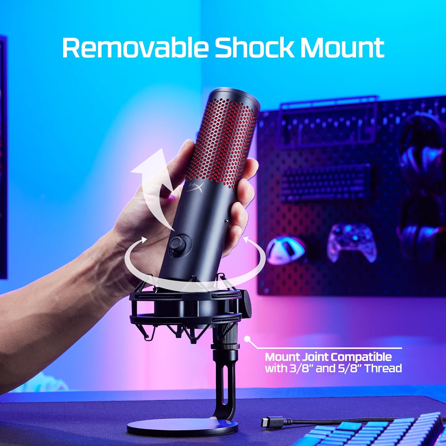 HyperX QuadCast 2 – USB Microphone for Gaming, Streaming and Podcasting, with On - Board Controls, LED - AHW Store