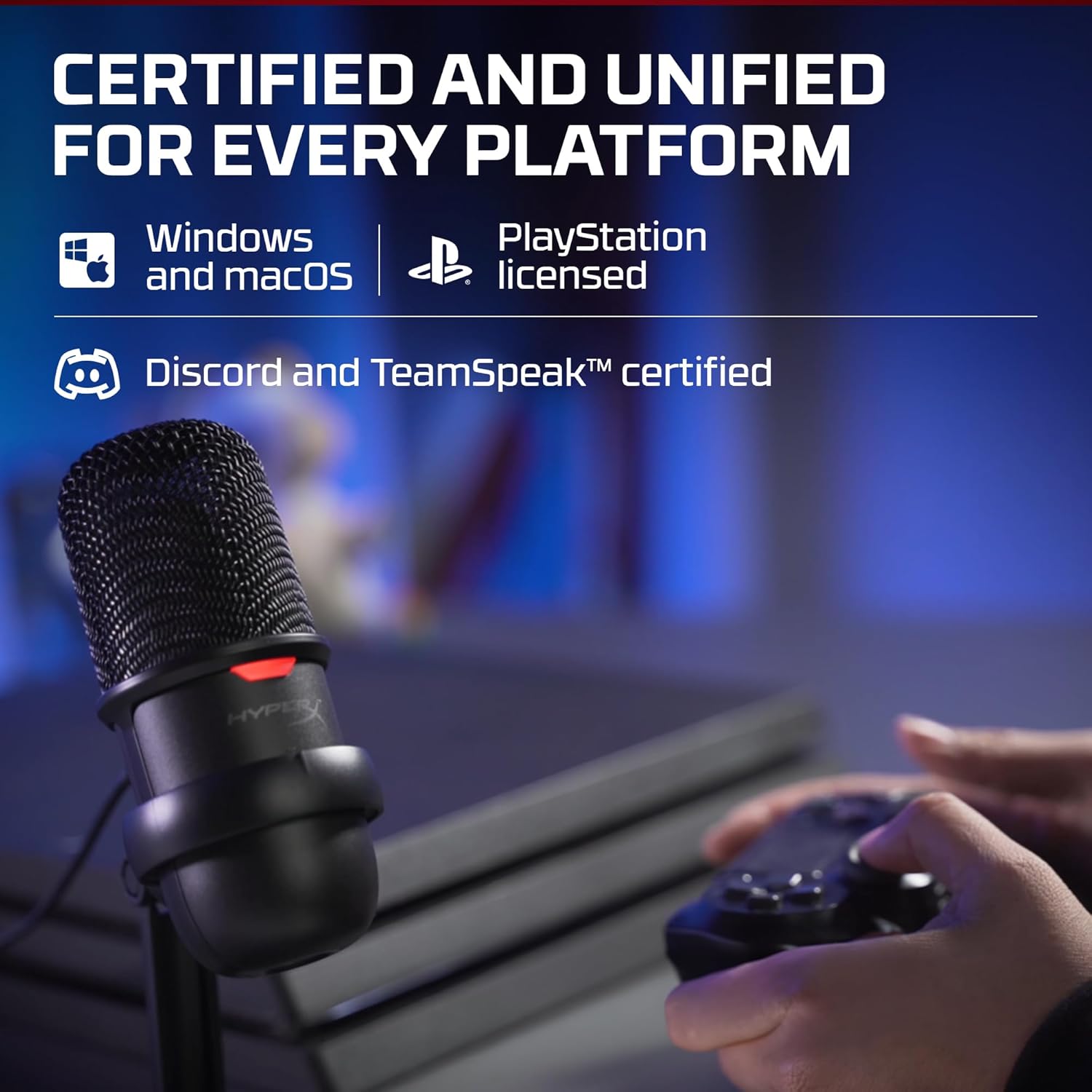 HYPERX SOLOCAST – USB CONDENSER GAMING MICROPHONE, FOR PC, PS4, AND MAC, TAP - TO - MUTE SENSOR, CARDIOI - AHW Store