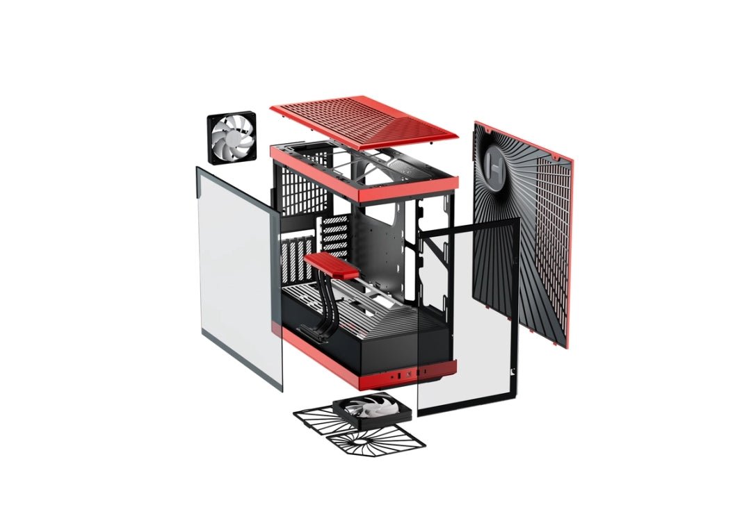HYTE Y40 Modern Aesthetic Panoramic Tempered Glass Mid-Tower ATX Computer Gaming Case with PCIE 4.0 Riser Cable Included, Red (CS-HYTE-Y40-BR) - AHW Store
