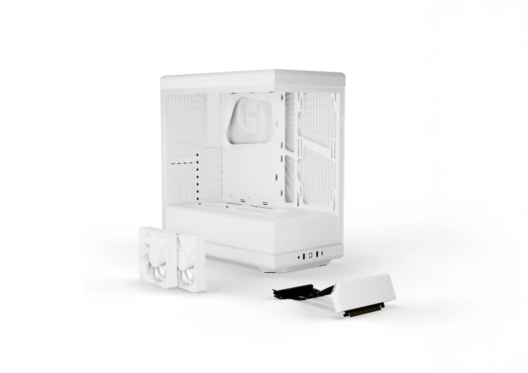 HYTE Y40 Modern Aesthetic Panoramic Tempered Glass Mid-Tower ATX Computer Gaming Case with PCIE 4.0 Riser Cable Included, Snow White (CS-HYTE-Y40-WW) - AHW Store