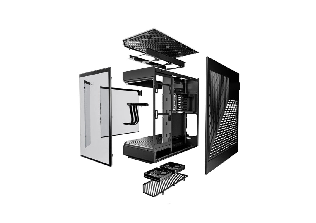 HYTE Y60 Modern Aesthetic Dual Chamber Panoramic Tempered Glass Mid-Tower ATX Computer Gaming Case with PCIE 4.0 Riser Cable Included, Black (CS-HYTE-Y60-B) - AHW Store