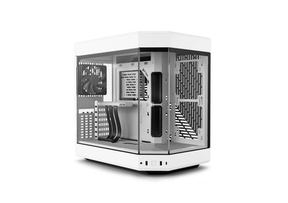 HYTE Y60 Modern Aesthetic Dual Chamber Panoramic Tempered Glass Mid-Tower ATX Computer Gaming Case with PCIE 4.0 Riser Cable Included, Snow White (CS-HYTE-Y60-WW) - AHW Store