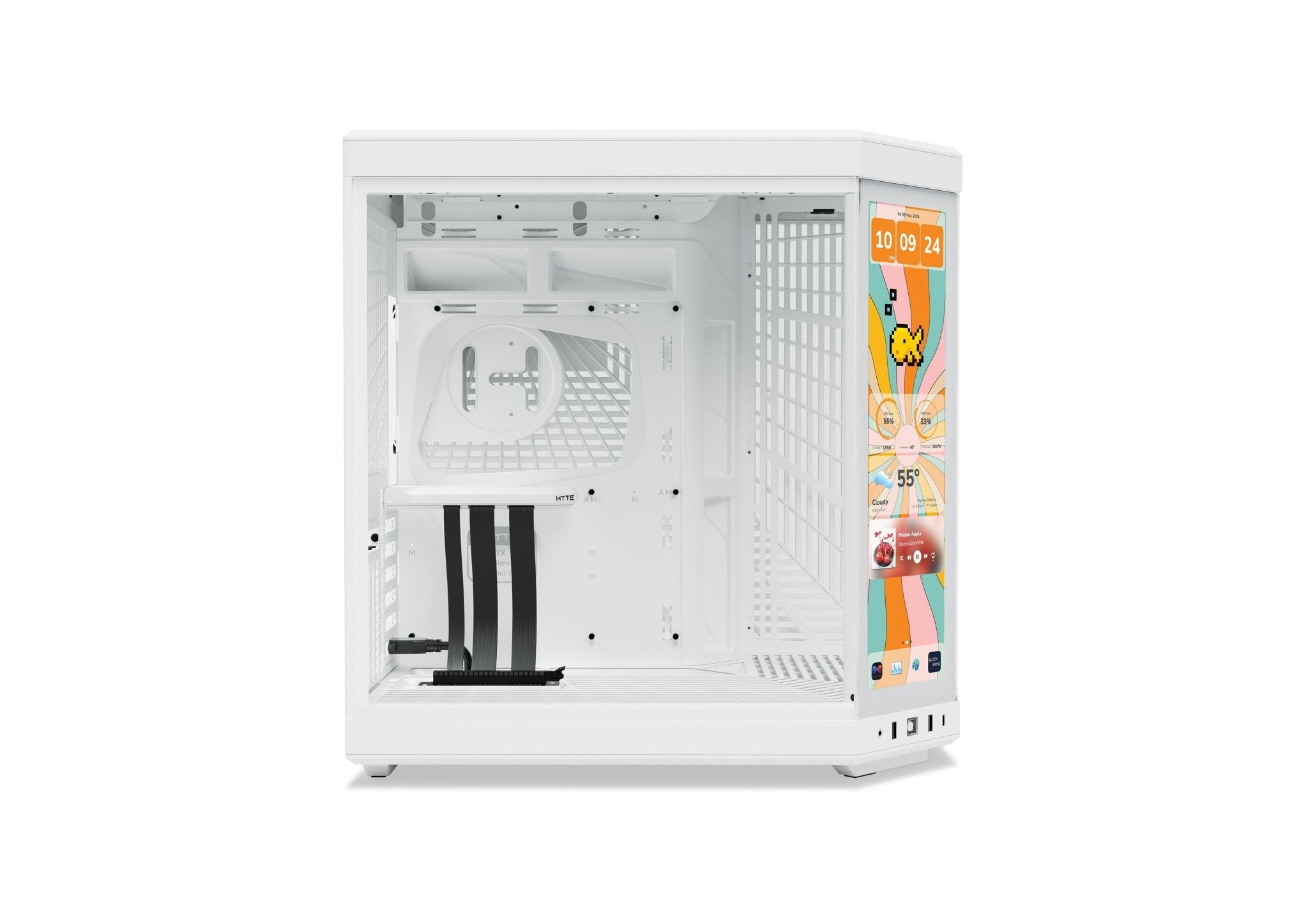 HYTE-Y70 Touch infinite with (3rd Gen Display) 14.9 inches 2.5k IPS 500nits+Gen 4.0 Riser Cable All White Color - AHW Store