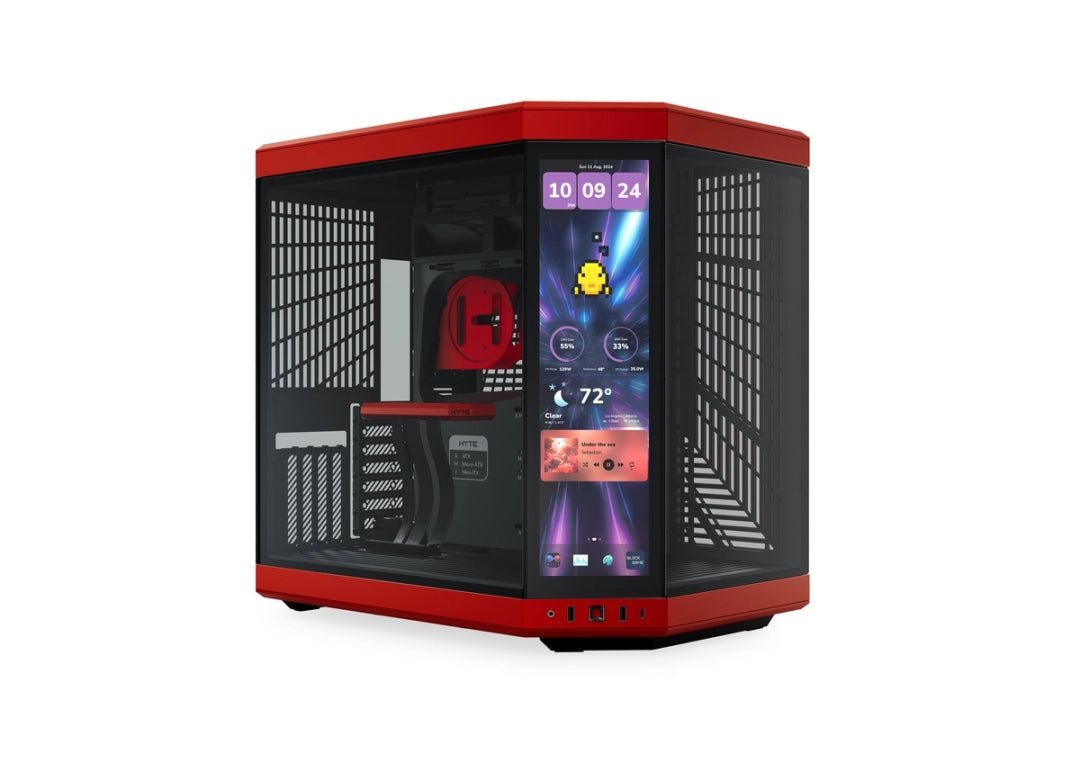 HYTE-Y70 Touch infinite with (3rd Gen Display) 14.9 inches 2.5k IPS 500nits+Gen 4.0 Riser Cable Black&Red Colour - AHW Store