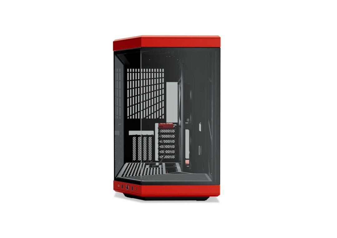 HYTE Y70 Upgraded Modern Aesthetic Dual Chamber Panoramic Tempered Glass Mid-Tower ATX Computer Gaming Case with PCIE 4.0 Riser Cable Included, Red (CS-HYTE-Y70-BR) - AHW Store