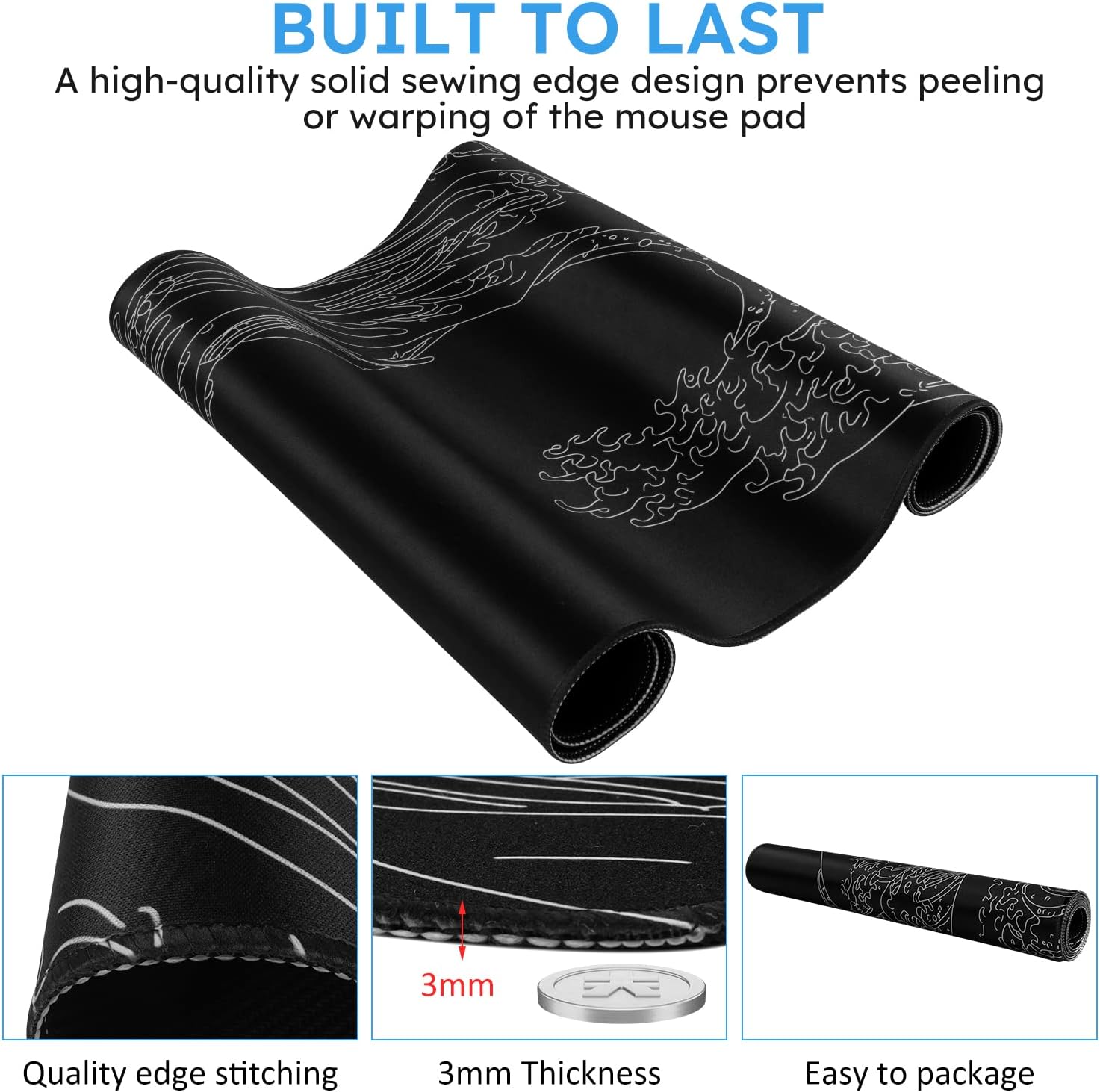 iCasso XXL Gaming Mouse Pad with Rubber Base - AHW Store