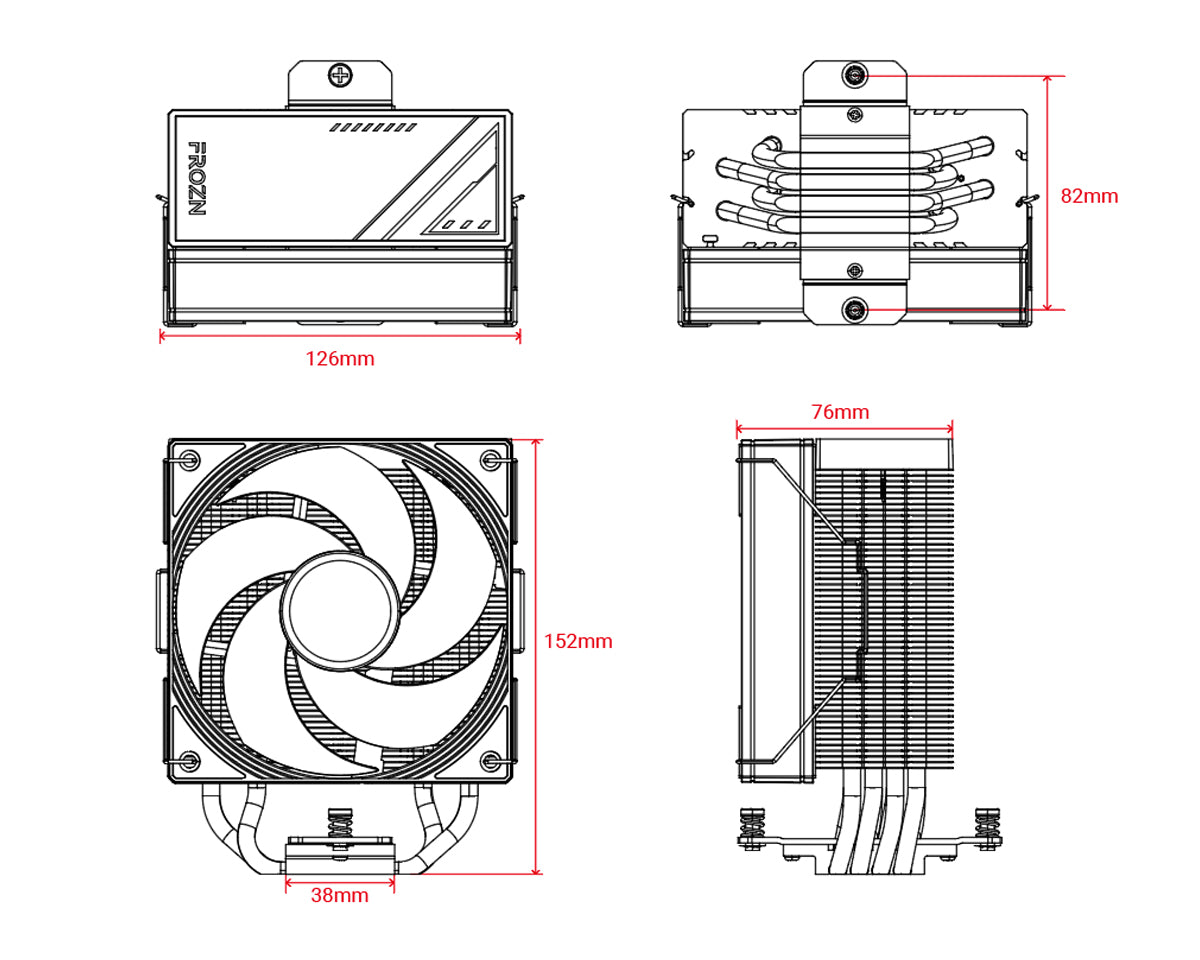 ID-COOLING FROZN A410 SE ARGB 4 Heatpipe Direct Touch With 120mm Hydraulic Bearing Fan Air Cpu Cooler