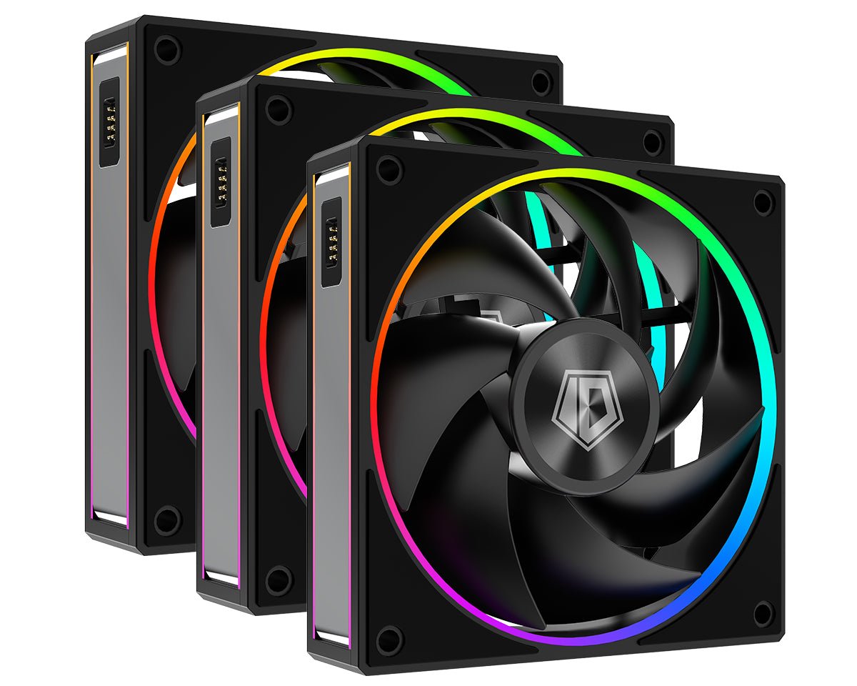 ID-COOLING MF-1230-ARGB-K TRIO ARGB PWM Dual Ball Bearing Magnetic Connection 30mm Thickened Frame 7 Blade 3 Fans - AHW Store