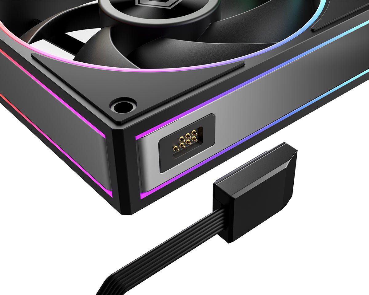 ID-COOLING MF-1230-ARGB-K TRIO ARGB PWM Dual Ball Bearing Magnetic Connection 30mm Thickened Frame 7 Blade 3 Fans - AHW Store