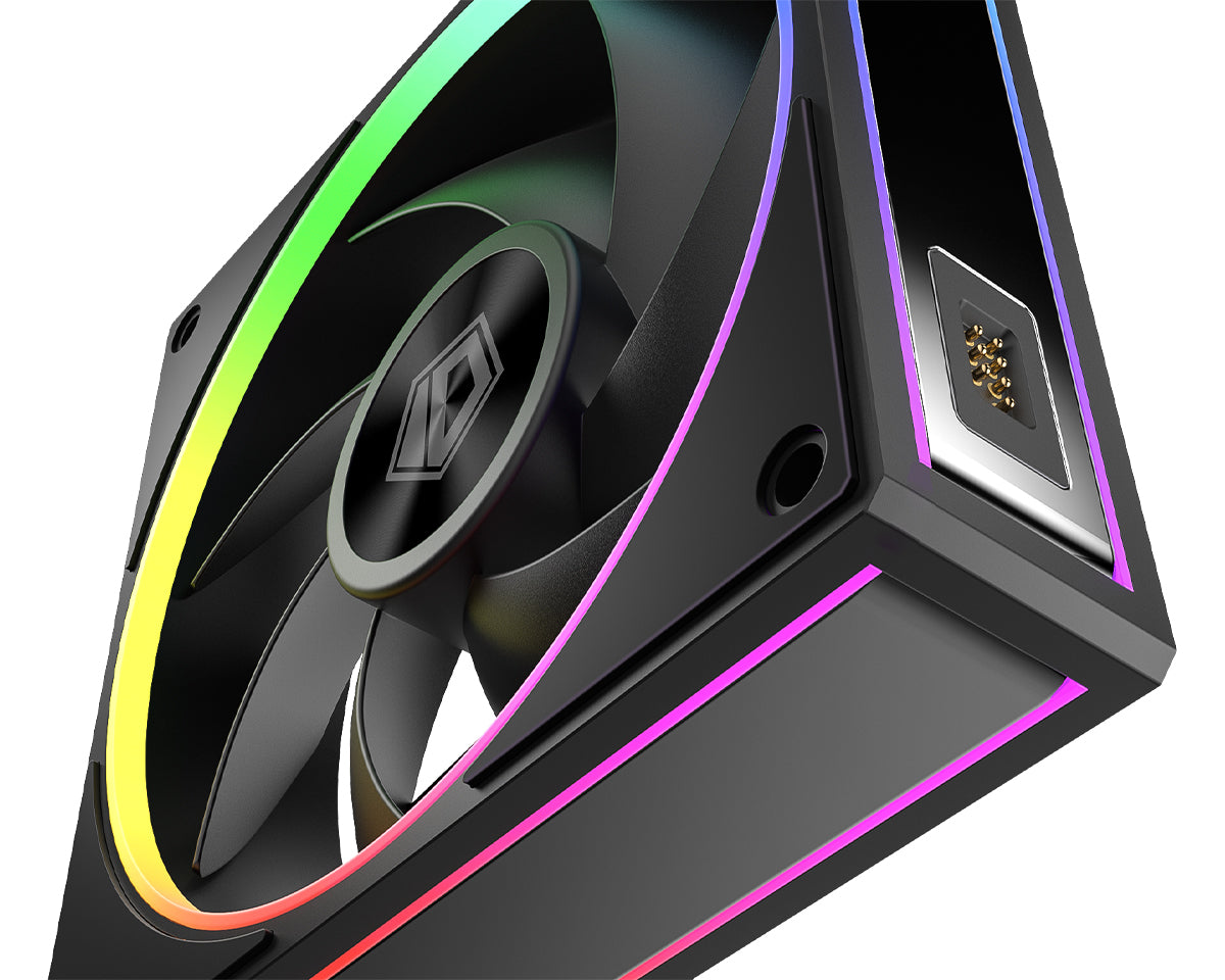 ID-COOLING MF-1230-ARGB-K TRIO ARGB PWM Dual Ball Bearing Magnetic Connection 30mm Thickened Frame 7 Blade 3 Fans