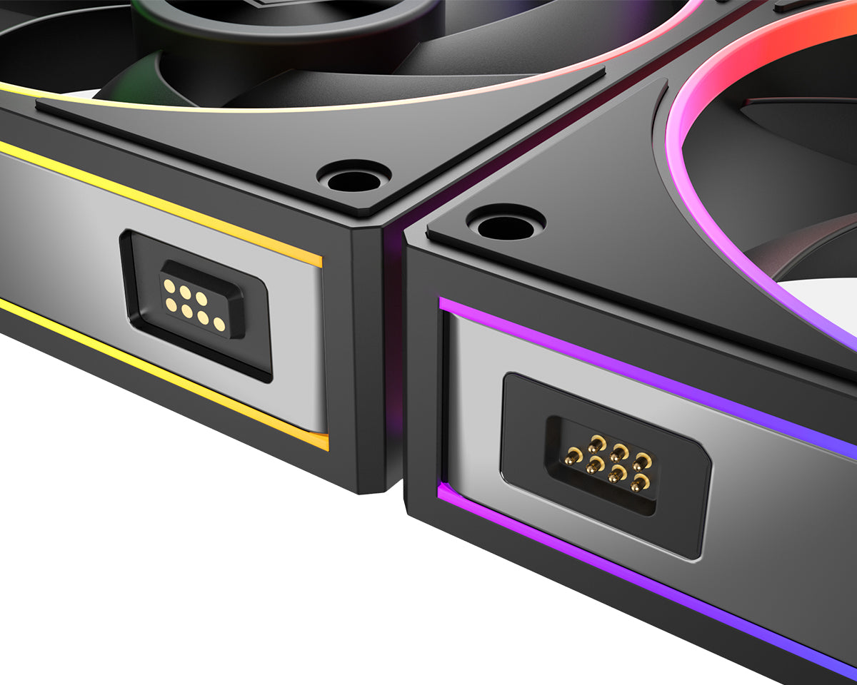 ID-COOLING MF-1230-ARGB-K TRIO ARGB PWM Dual Ball Bearing Magnetic Connection 30mm Thickened Frame 7 Blade 3 Fans
